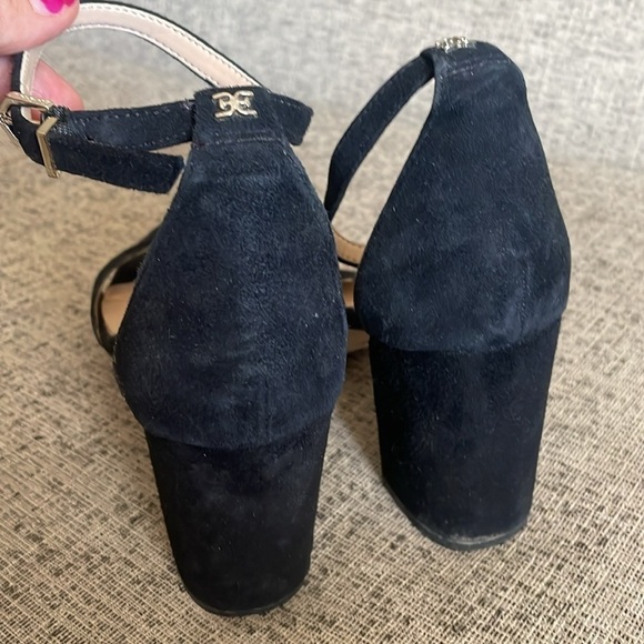 Sam Edleman Odilia Black Suede Scalloped Heels Size 10 - Picture 8 of 12
